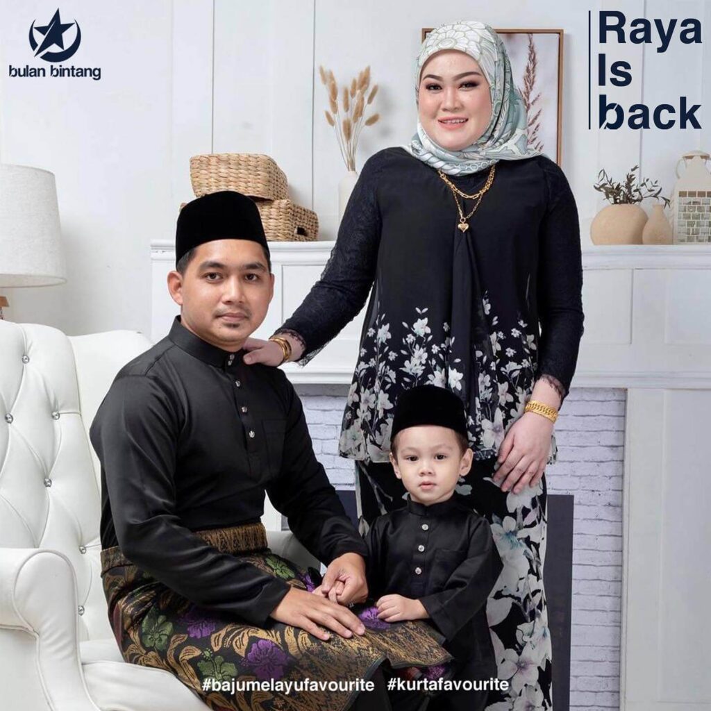 tema warna baju raya hitam