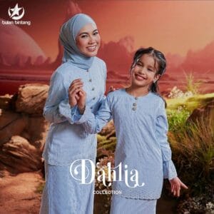 tema baju raya warna turqoise soft blue biru