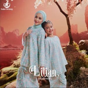 tema baju raya warna soft green hijau